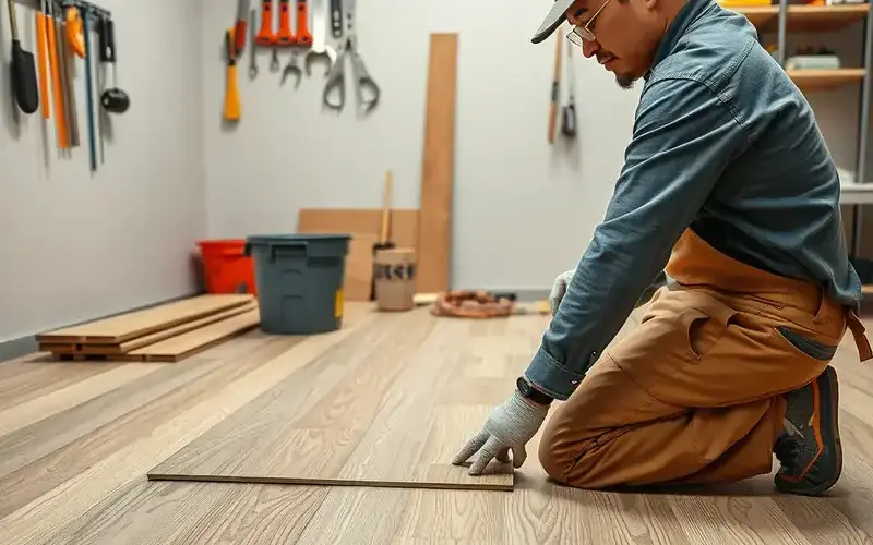 ビニール床材施工